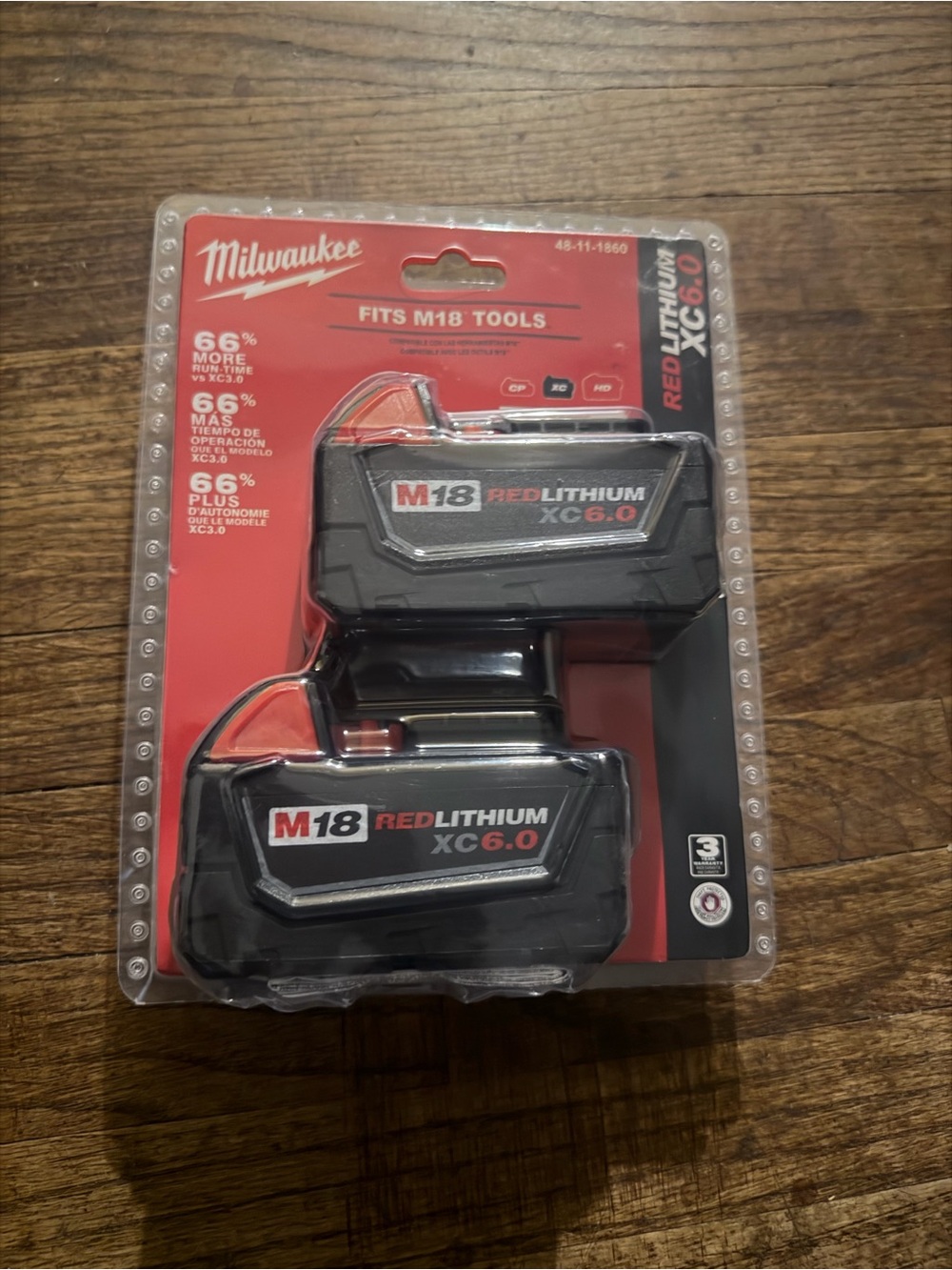Milwaukee 48-11-1860 M18 XC 5.0 AH 18 Volt Capacity Battery 2 PACK